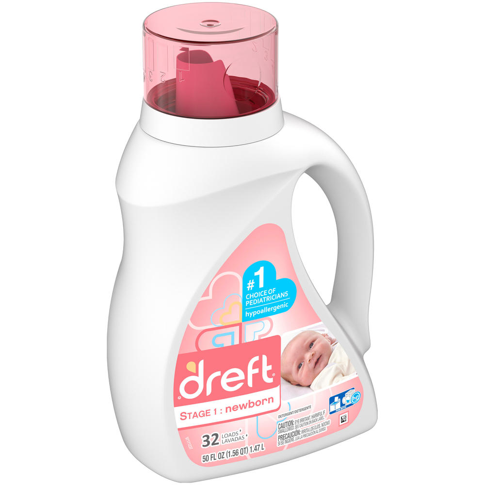 Dreft 2x Ultra Detergent, For Babies 018 Months, 50 fl oz (1.56 qt) 1.