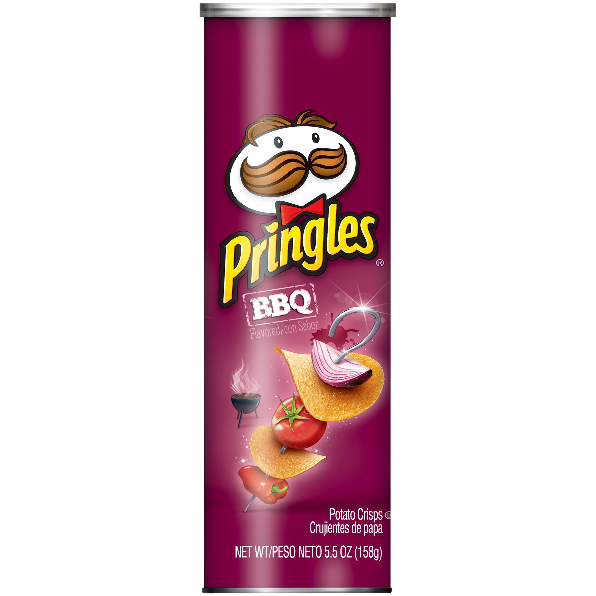 Pringles BBQ Flavored Potato Crisps 5.5 oz Can Pringles BBQ Flavored Potato Crisps 5.5 oz Can