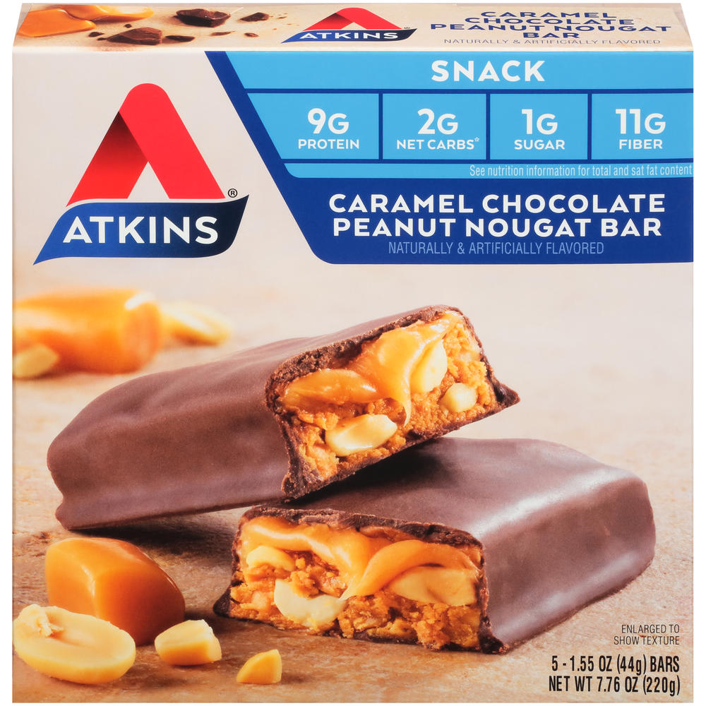 Atkins Advantage Caramel Chocolate Peanut Nougat Bar 5 - 1.6 oz (44 g) bars [8.0 oz (220 g)]