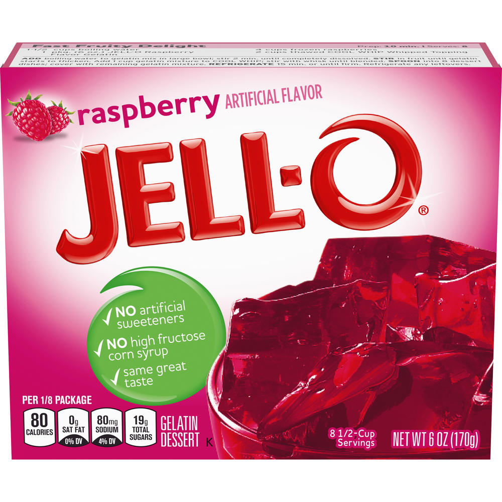 Jell-O Gelatin Dessert, Raspberry, 6 oz (170 g)