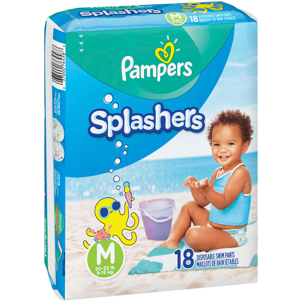 Pampers Splashers Size M Disposal Swim Pants 18 ct Pack