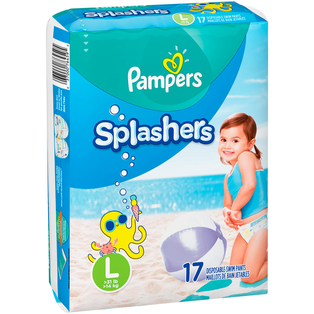 Pampers  Splashers Size L Disposal Swim Pants 17 ct Pack