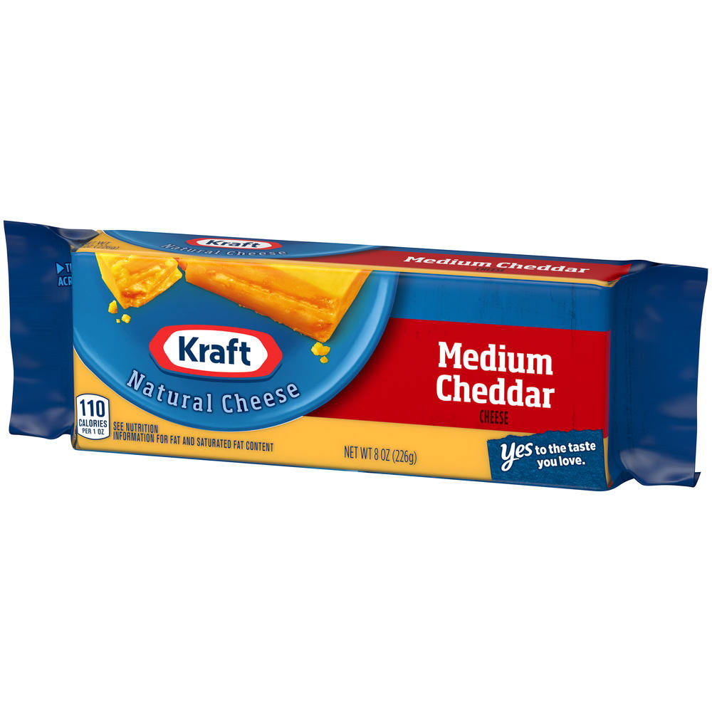 Kraft Natural Cheese, Medium Cheddar, 8 oz (226 g)