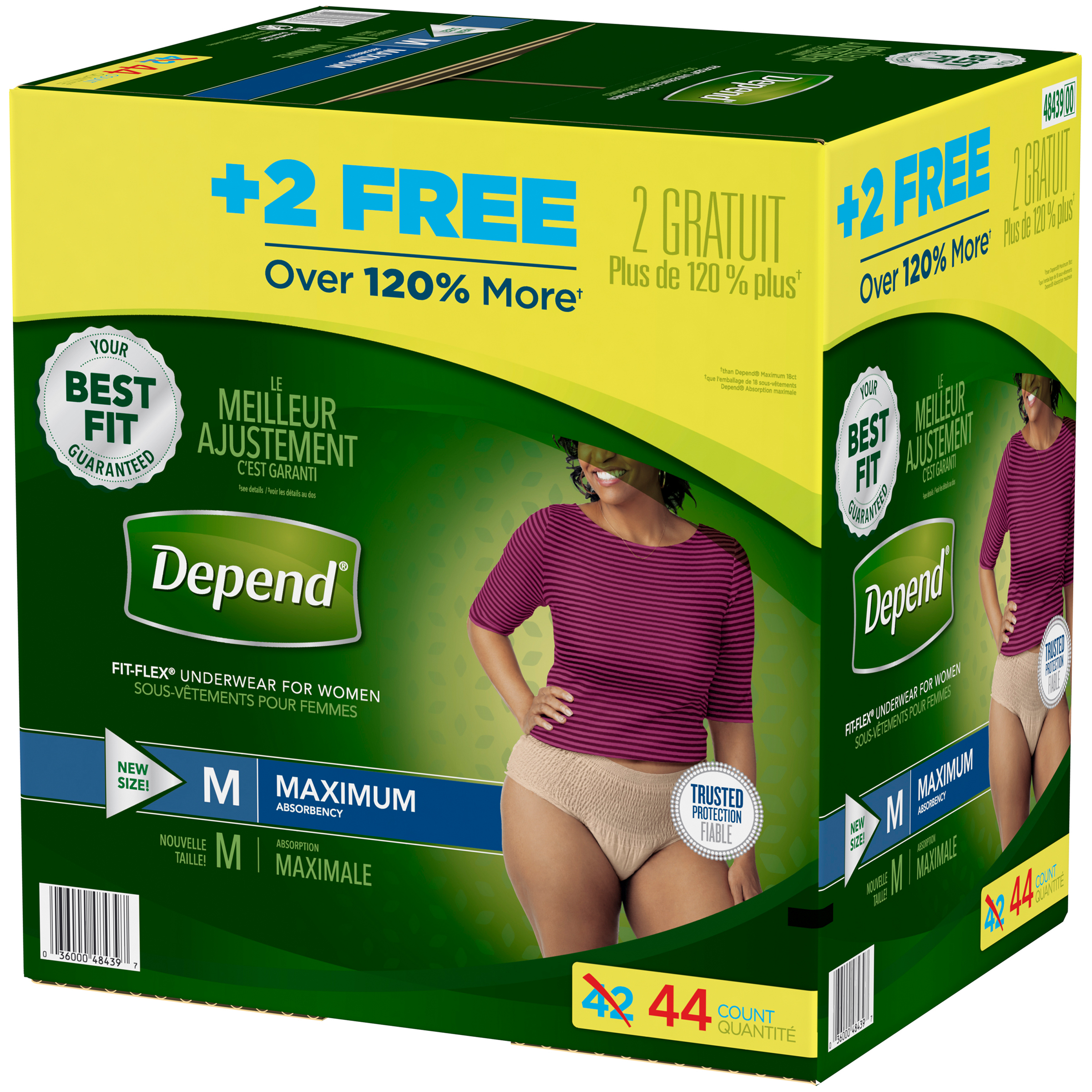 Depend® FIT-FLEX® Womens Absorbent Underwear, Medium, Tan