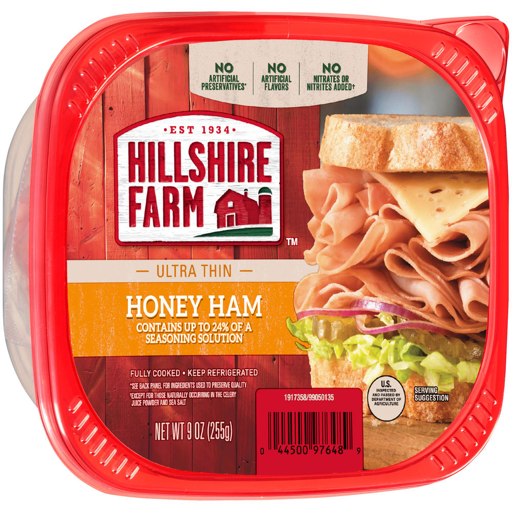 Hillshire Farm Deli Select Honey Ham, Water Added, Ultra Thin, 9 oz (255 g)