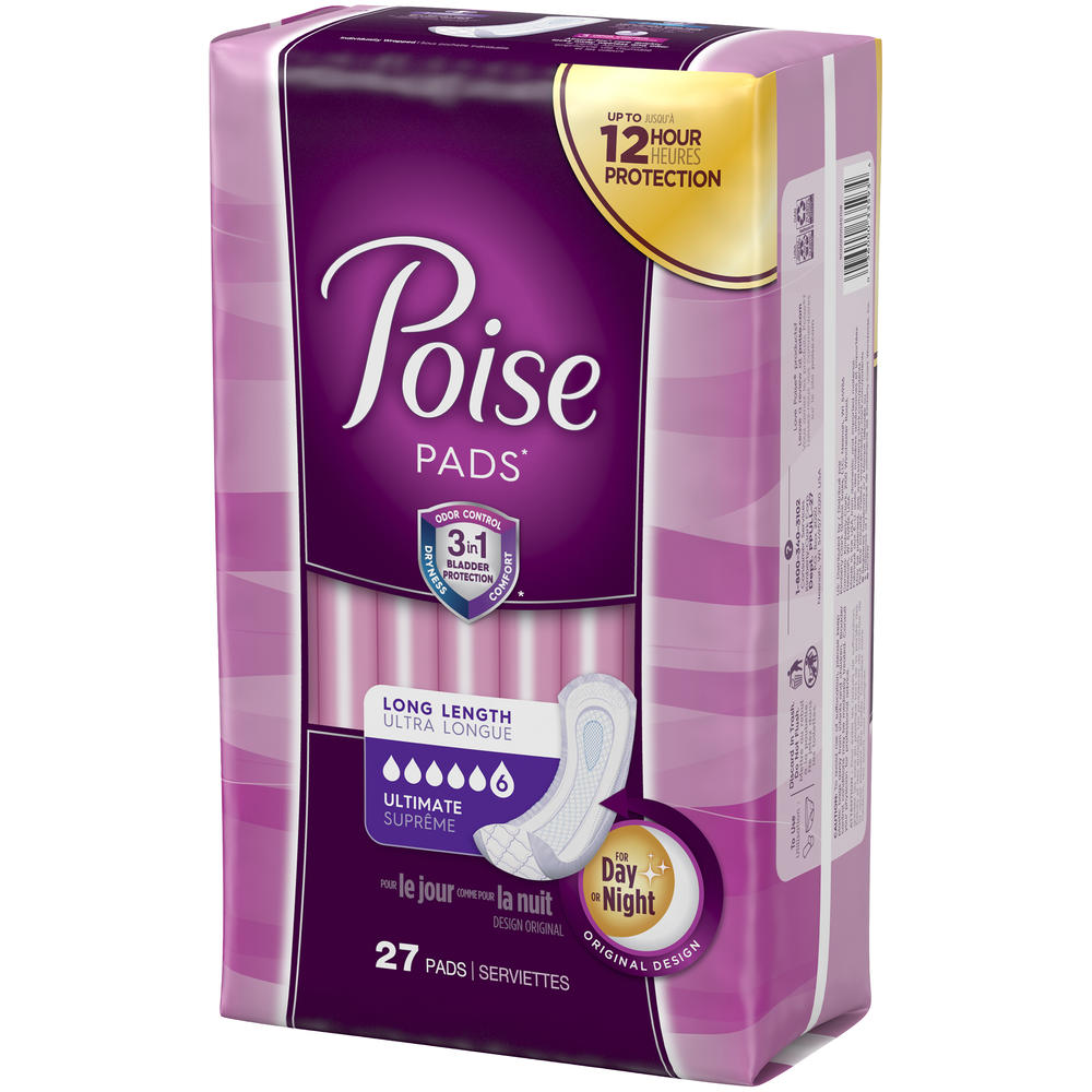Poise&#174; Ultimate Absorbency Incontinence Pads, Long Length