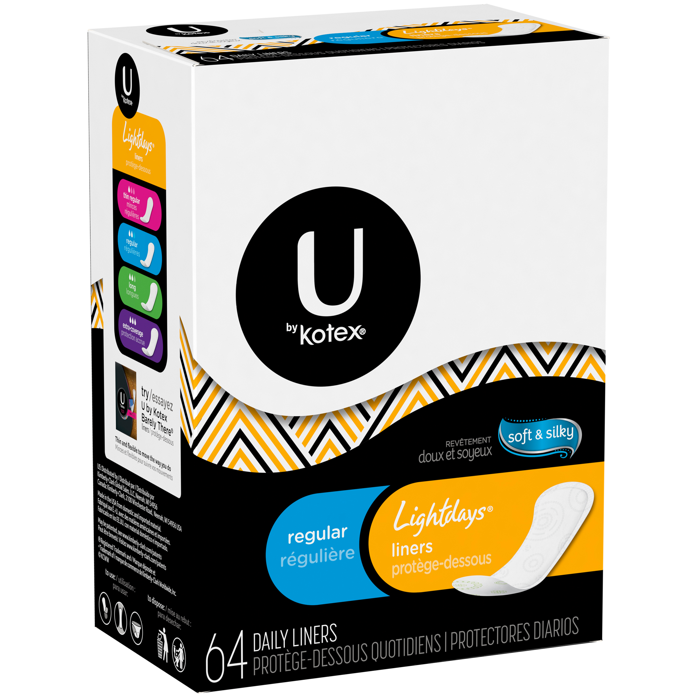 thumbnail interactive-video image 1 of Kotex Natural Balance Lightdays Panty Liners, Regular - 64 Count Pack For Daily Freshness & Light Period Protection 1 of 10