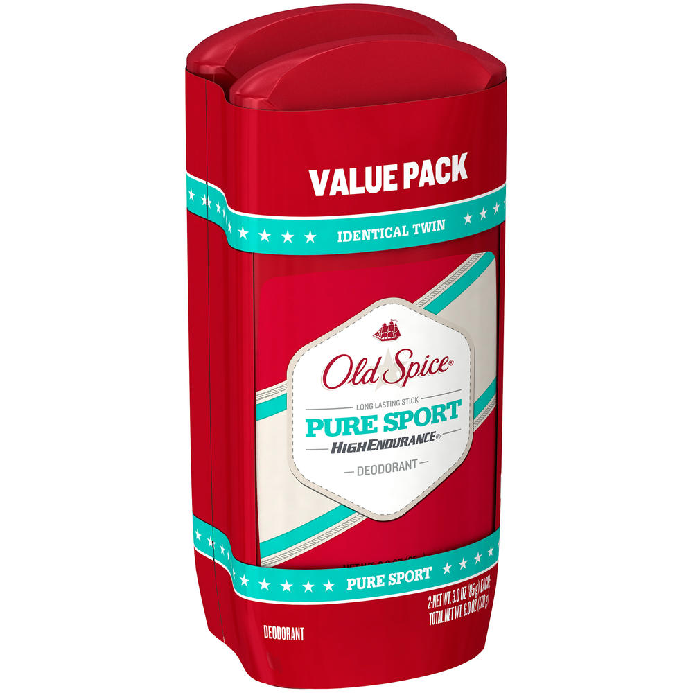 Old Spice Deodorant, Long Lasting Stick, Pure Sport, 2 Pack, 6 oz (170 g)