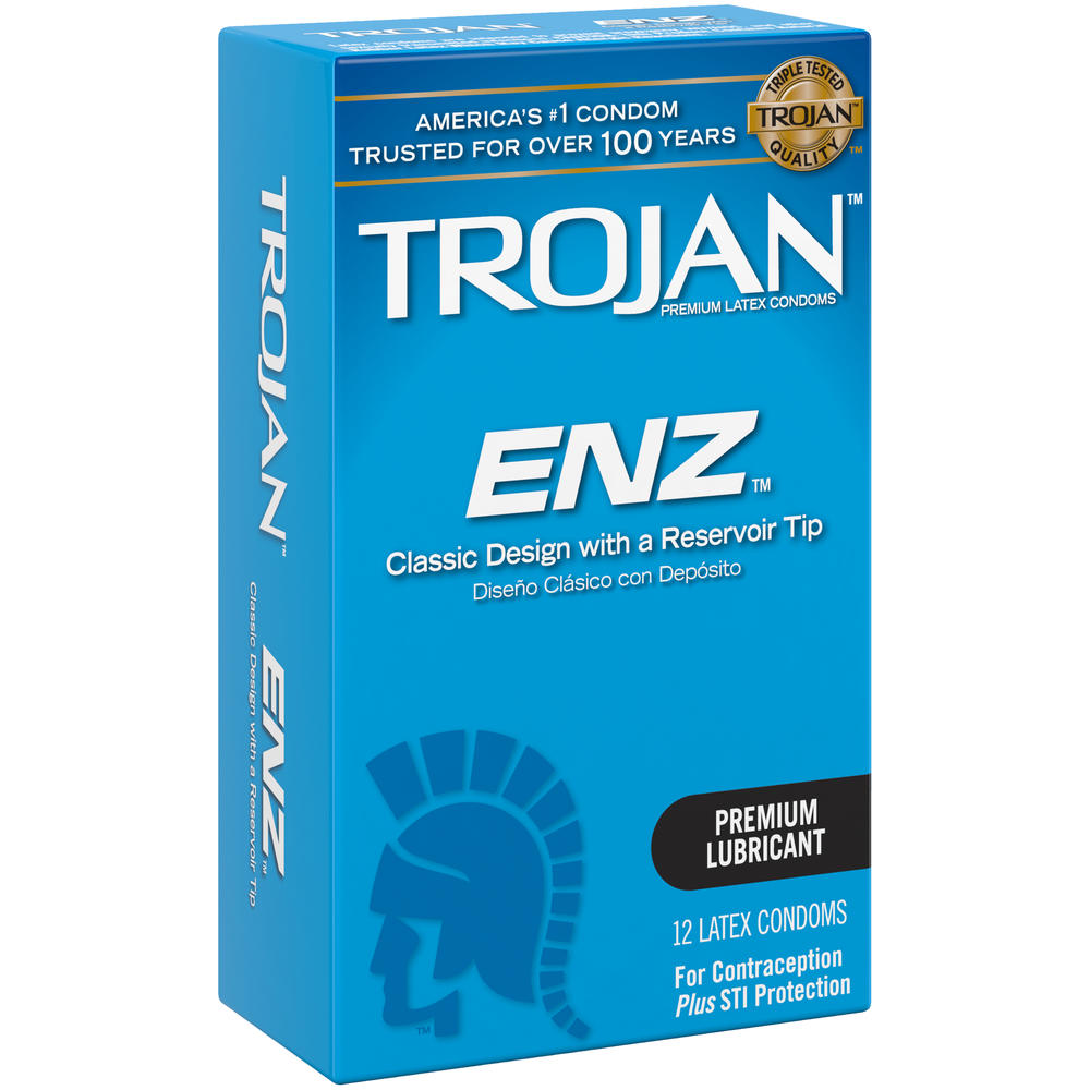 ENZ Condoms, Premium Latex, Premium Lubricant, 12 condoms