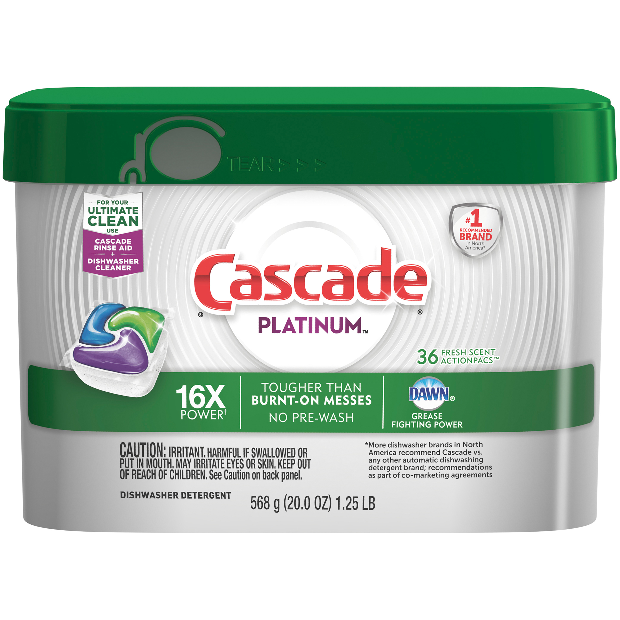 Cascade Platinum ActionPacs, Dishwasher Detergent, Fresh Scent, 36 count Cascade Platinum ActionPacs, Dishwasher Detergent, Fresh Scent, 36 count