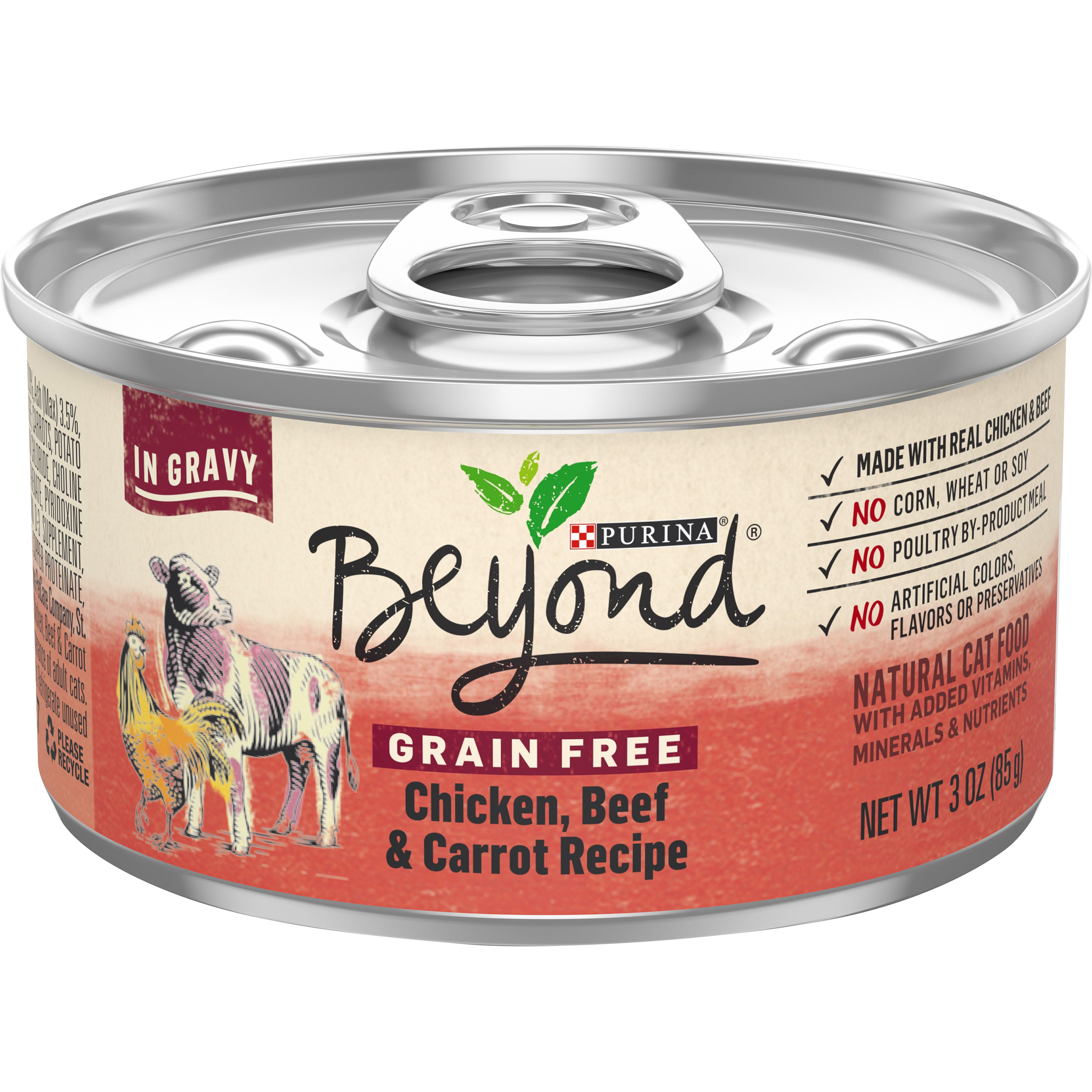 Purina Beyond Dry Cat Purina Grain Free Chicken Beef and Carrot Recipe Can, 3 oz
