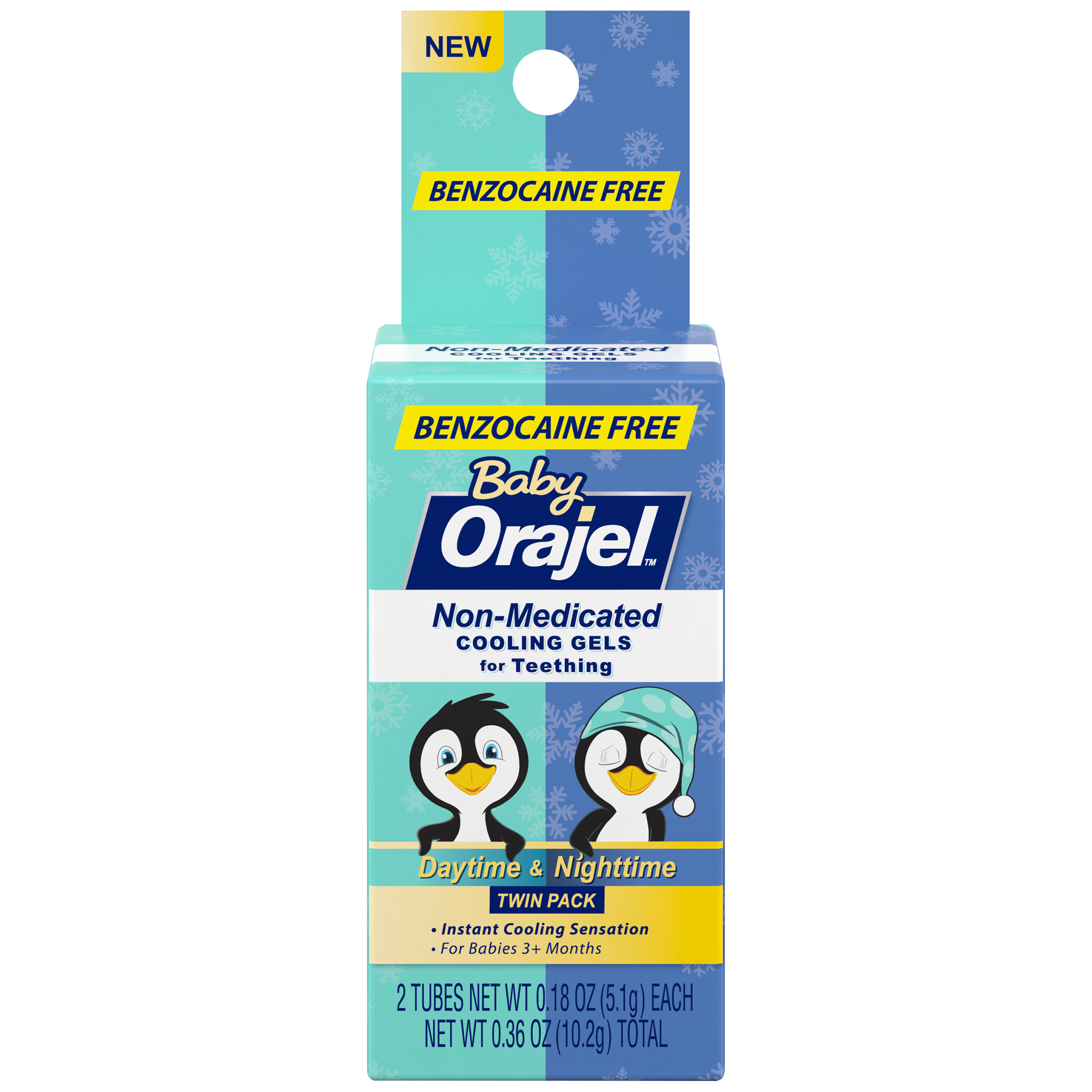 Baby Orajel Daytime & Nighttime Non-Medicated Cooling Gels for Teething 2-0.18 oz. Tubes, Size: Standard Baby Orajel Daytime & Nighttime Non-Medicated Cooling Gels for Teething 2-0.18 oz. Tubes, Size: Standard