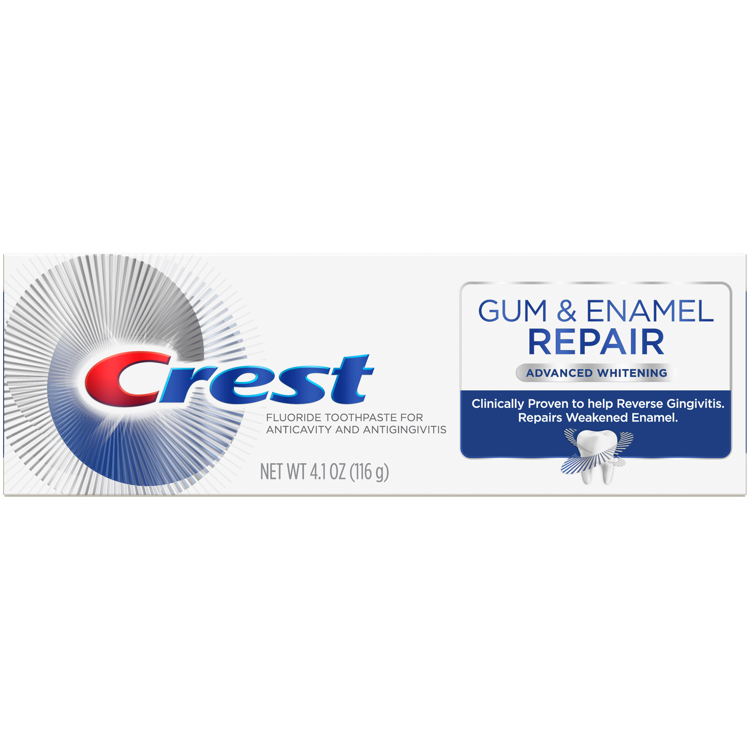 Crest  Gum & Enamel Repair Toothpaste, Advanced Whitening, 4.1oz