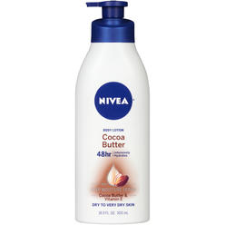 NIVEA Cocoa Butter Body Lotion with Deep Nourishing Serum, 16.9 Fl Oz Pump Bottle