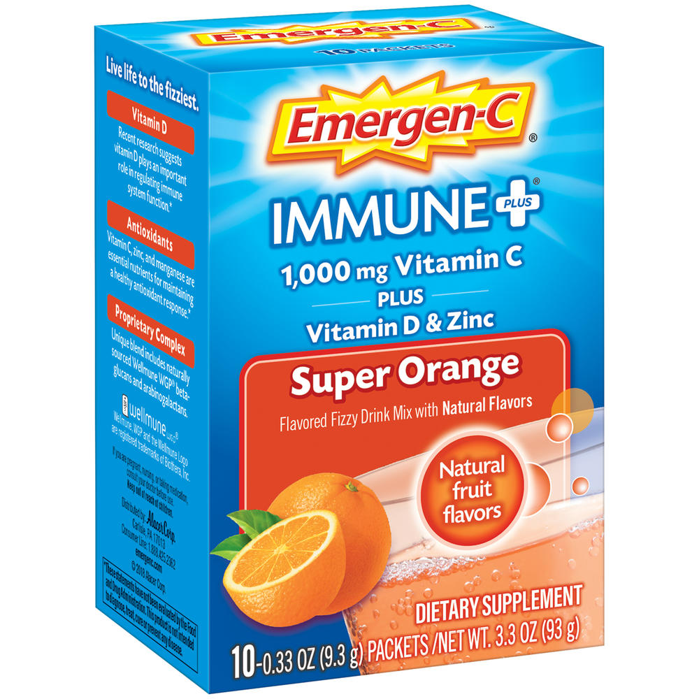 Immune+ System Support with Vitamin D Dietary Supplement Drink Mix Super Orange - 10 Ct.