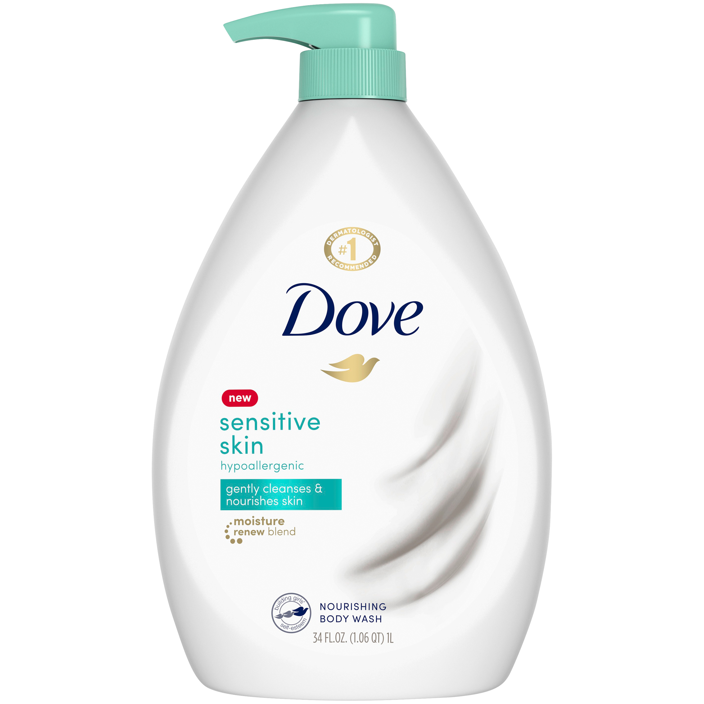 Dove Sensitive Skin Body Wash Pump 34 oz
