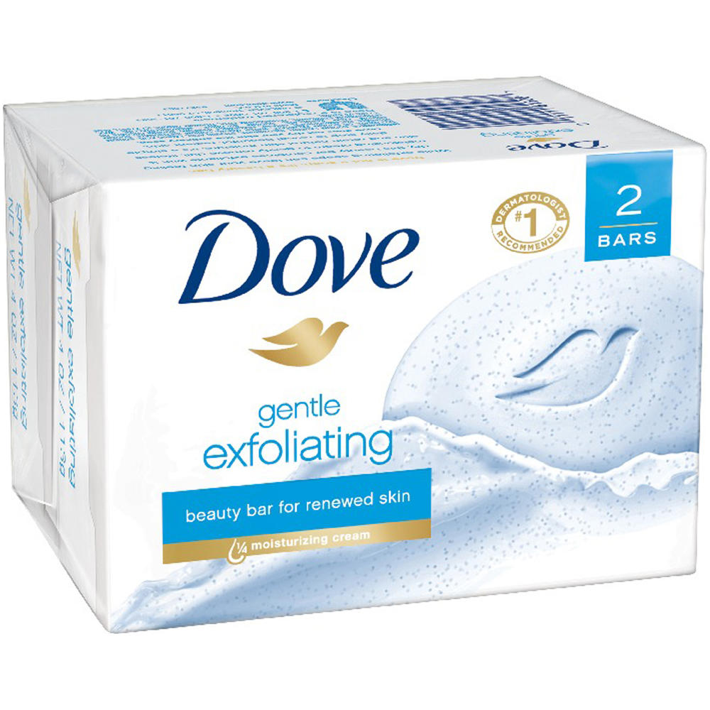 Dove Beauty Bars, Gentle Exfoliating, 2 - 4.25 oz (120 g) bars [8.5 oz (240 g)]