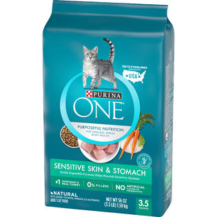 Purina One Adult Sensitive Systems Premium Cat Food 3 5 Lb Bag