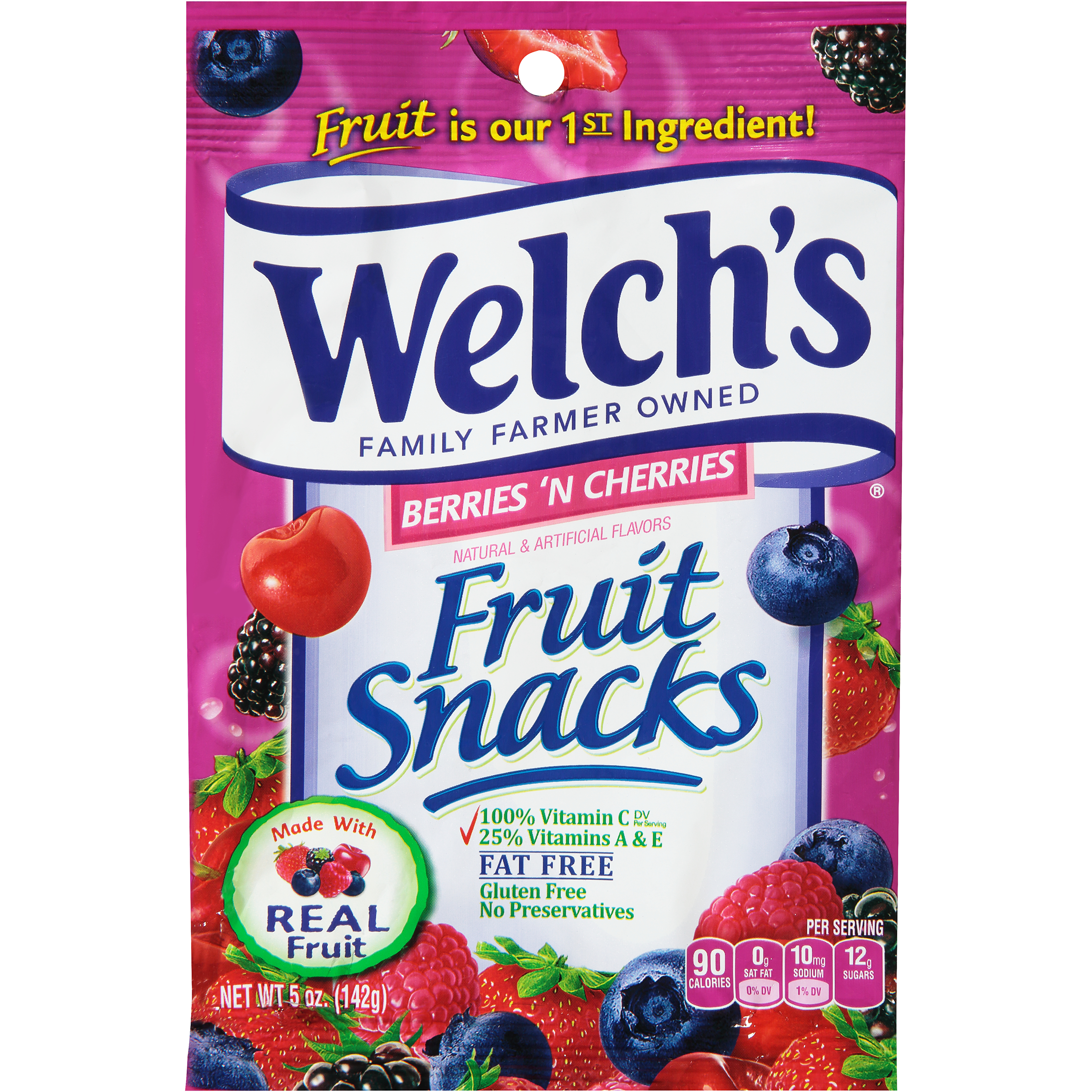 Welch's Fruit Snacks, Berries 'N Cherries, 5 oz (142 g)