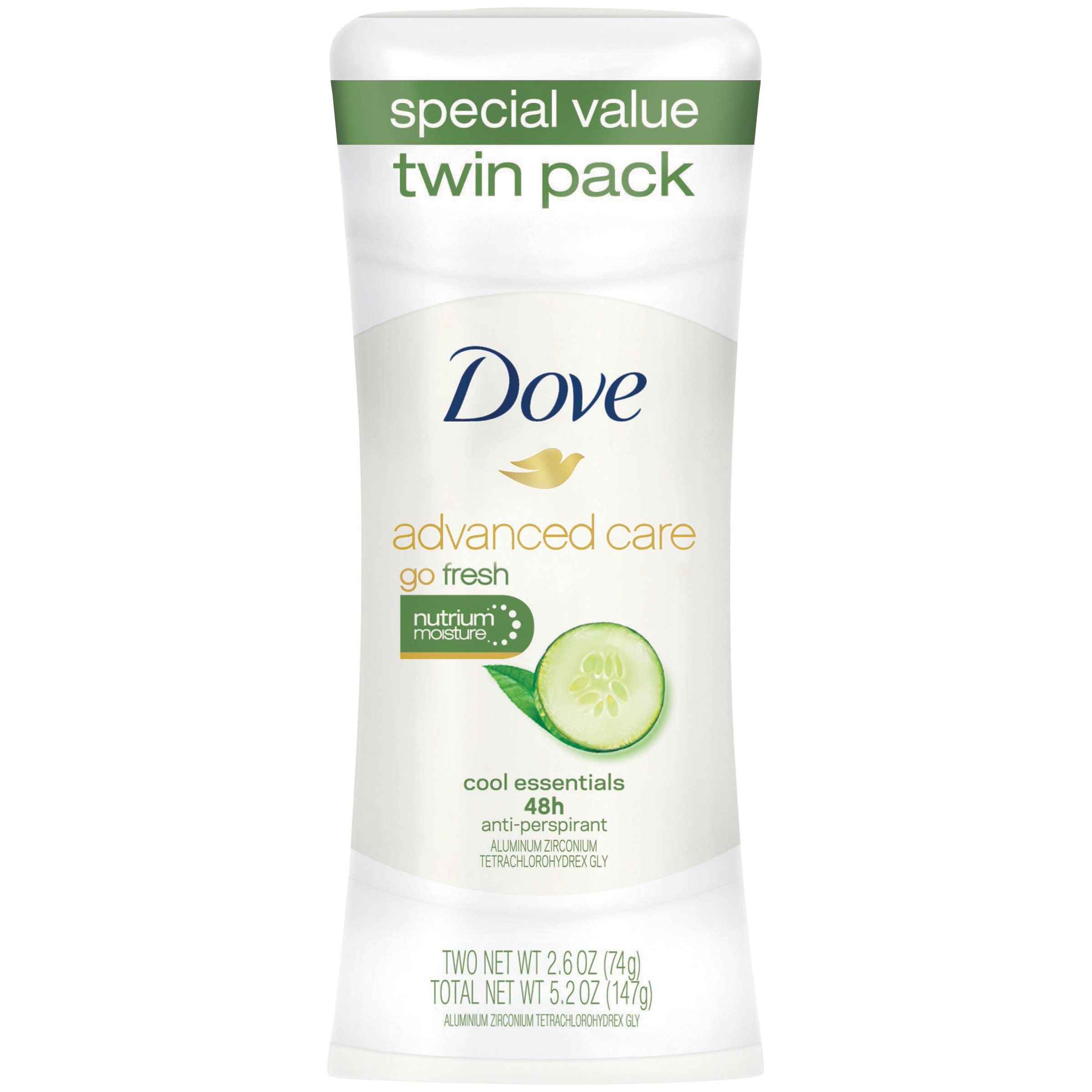 Dove Cool Essentials Antiperspirant Deodorant 2.6 oz, Twin Pack Dove Cool Essentials Antiperspirant Deodorant 2.6 oz, Twin Pack