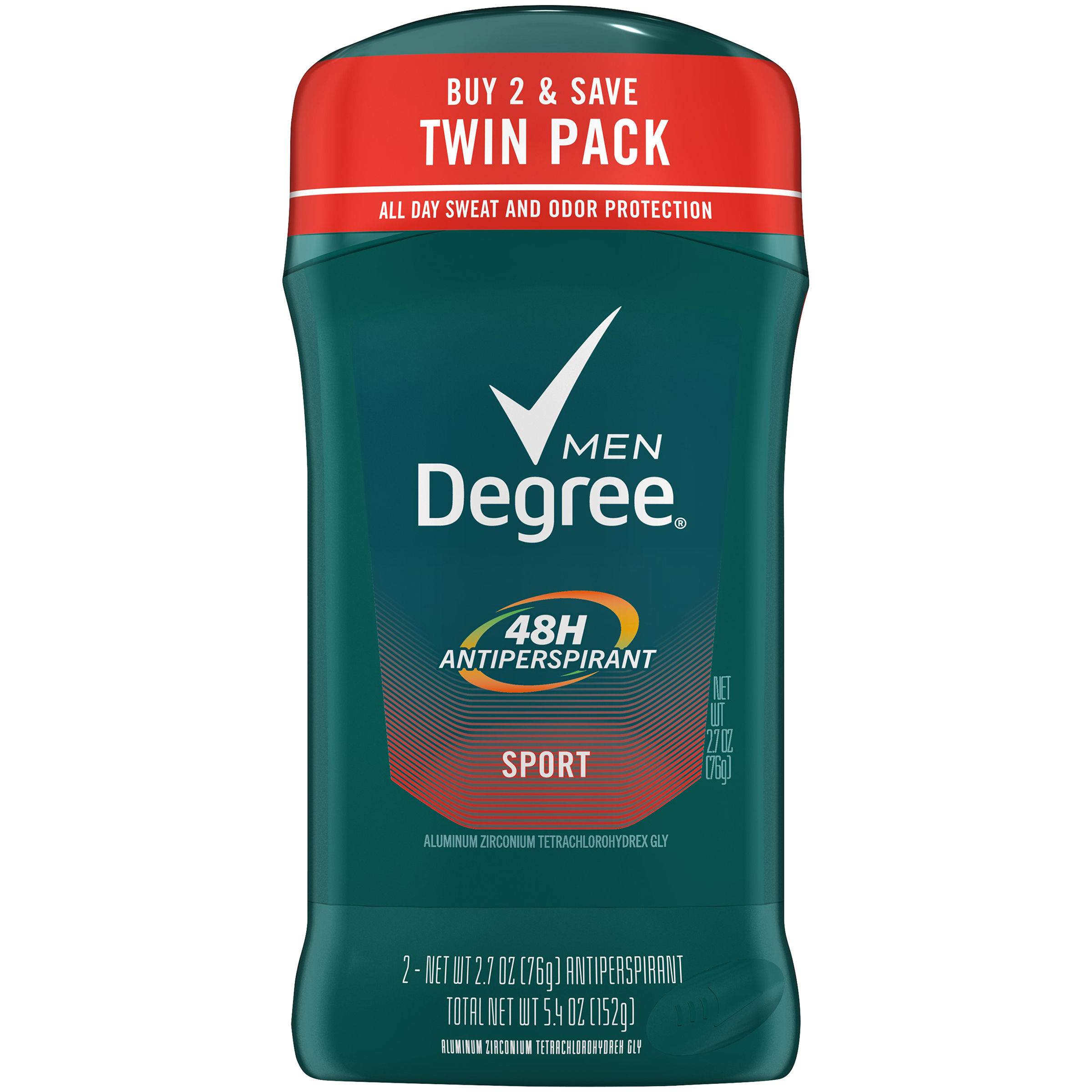 Degree Men Invisible Solid Deodorant, Sport, Twin Pack, 5.4 oz Shop