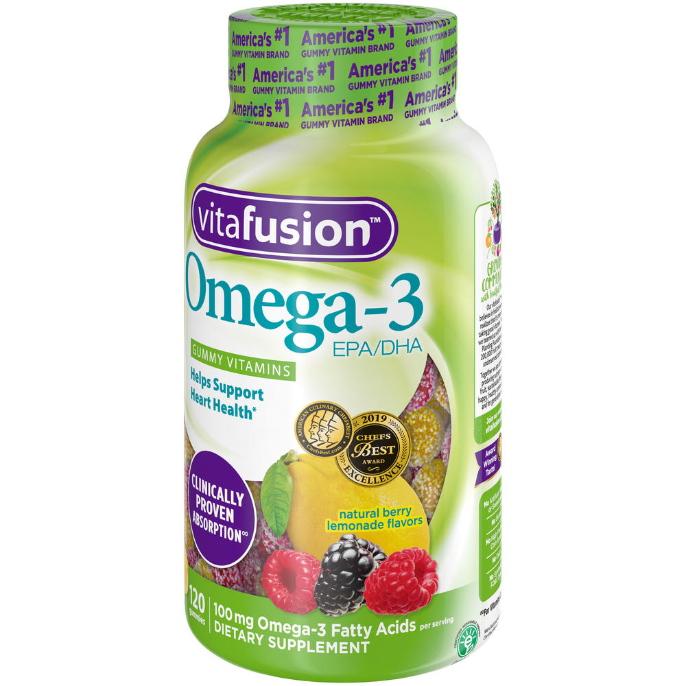 Vitafusion Omega3 EPA/DHA Dietary Supplement Gummy Vitamins 120 ct Bottle