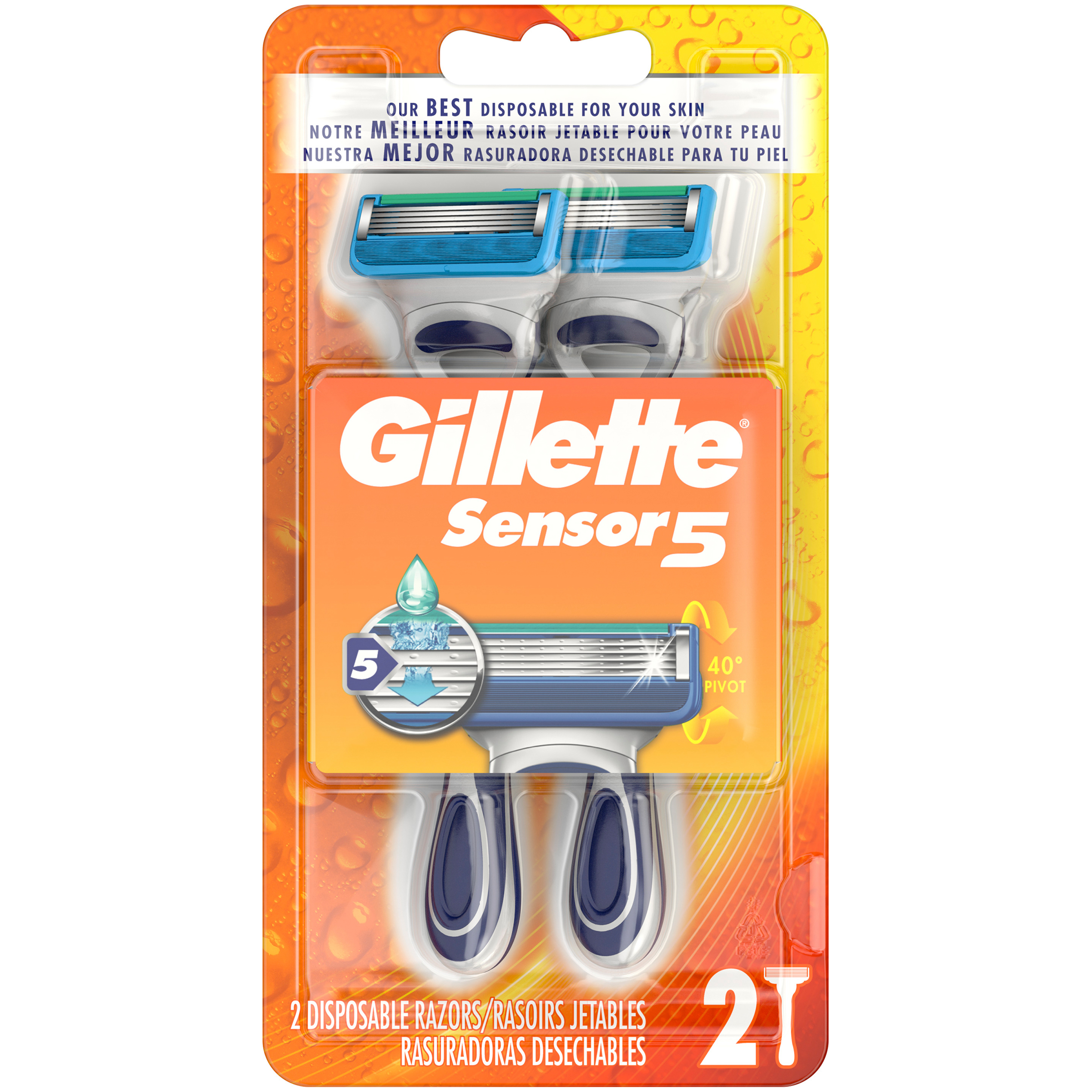 Gillette  Sensor5 Men's Disposable Razor, 2 count