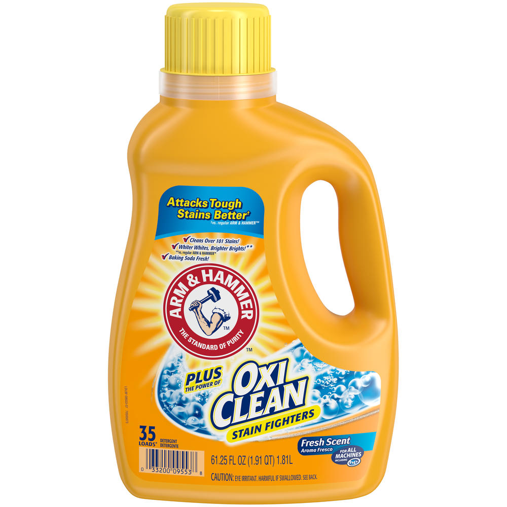 Arm & Hammer Plus OxiClean Detergent, Concentrated, Fresh Scent, 62.5 fl oz (1.95 qt) 1.84 lt
