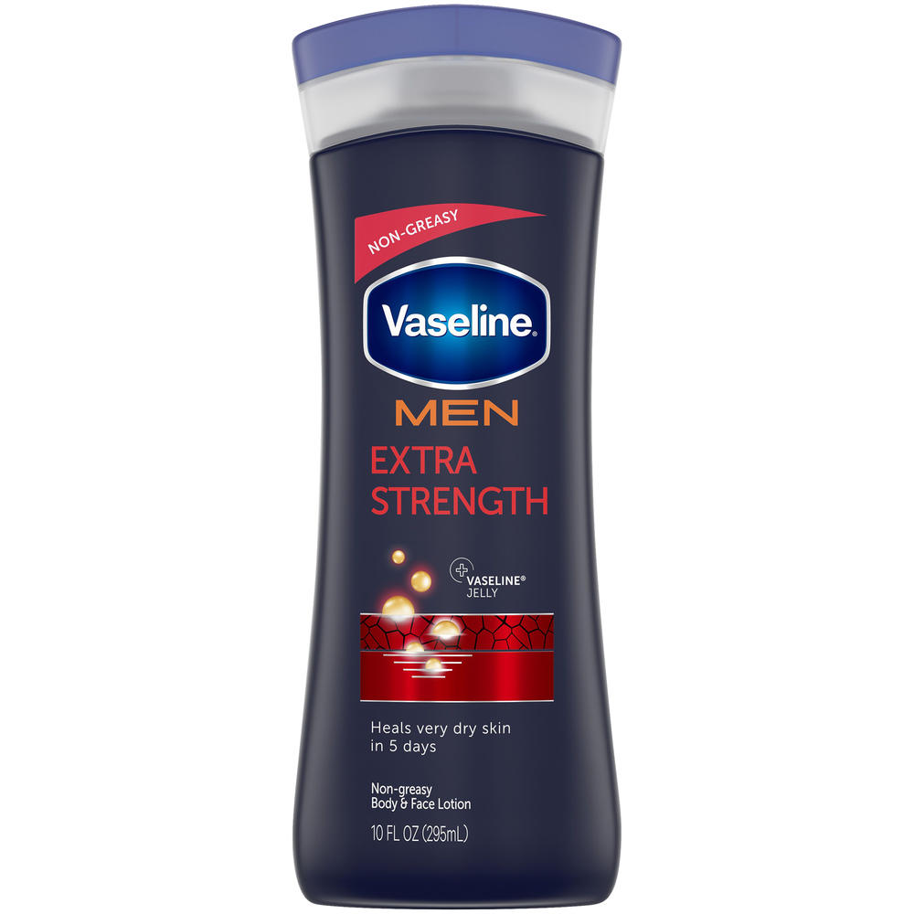 Vaseline Men Lotion, Body & Face, Extra Strength, 10 fl oz (295 ml)