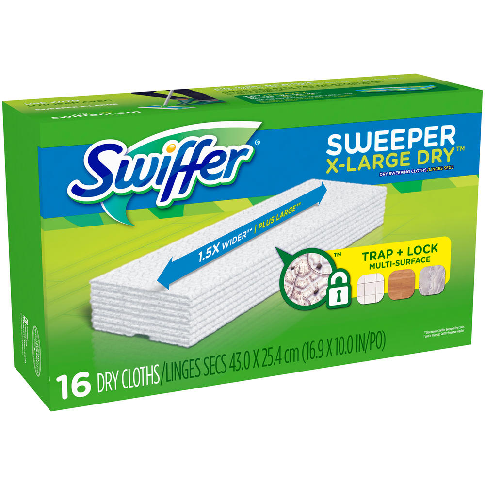 Swiffer Sweeper Dry Sweeping Cloths, Extra Large, 16 cloths
