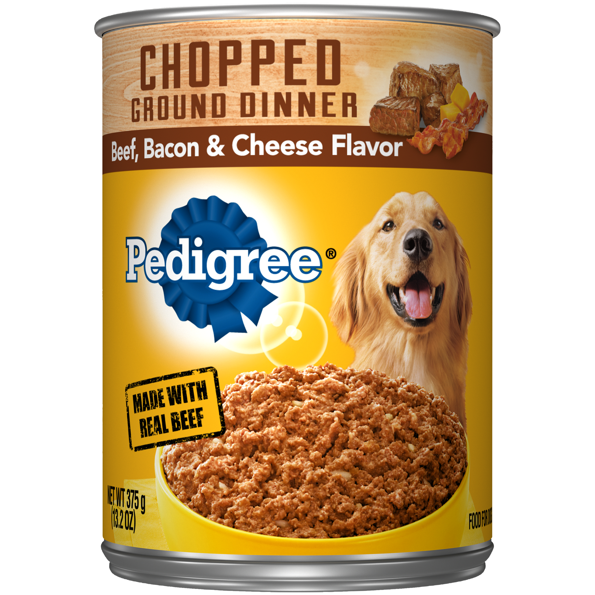 Pedigree Food for Adult Dogs, with Chunky Beef, Bacon & Cheese, 13.2 oz (375 g)