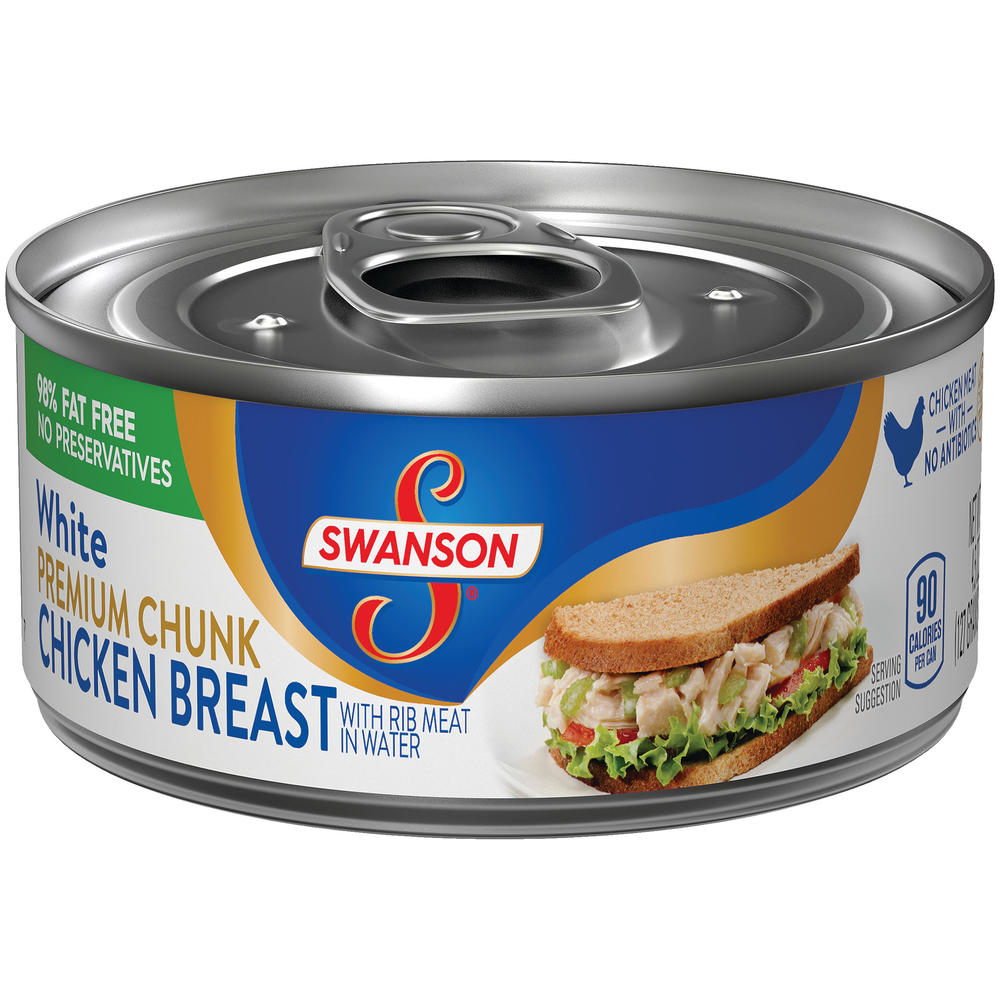 Swanson Chicken Breast, Premium, White, Chunk, in Water, 4.5 oz (127 g)