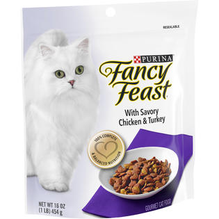 Fancy Feast Dry With Savory Chicken Turkey Cat Food 16 Oz Pouch