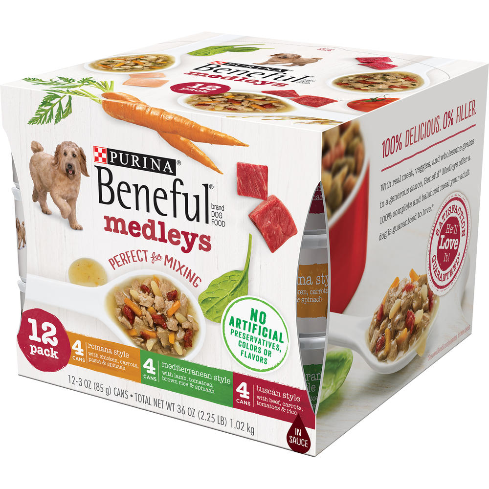 Beneful Medleys Variety Pack Wet Dog Food, 12 3 oz. cans