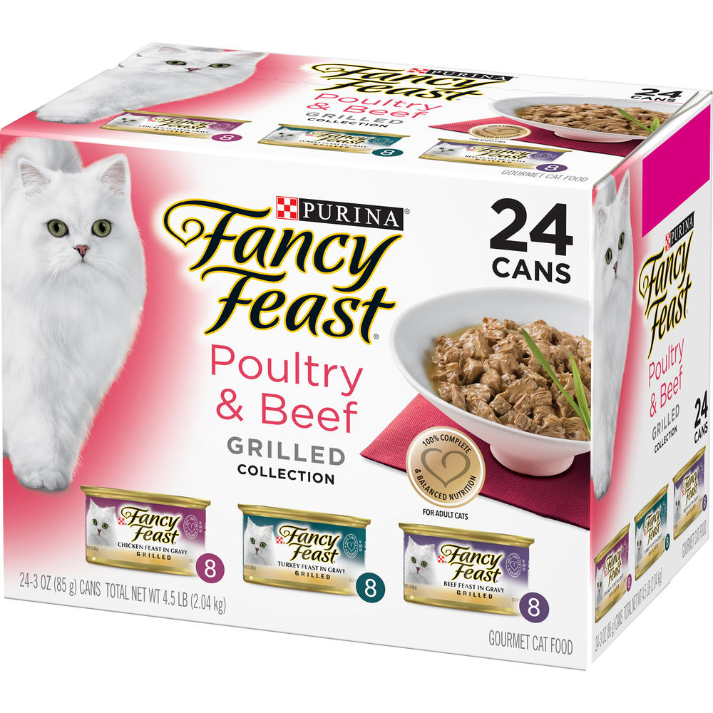 Fancy Feast Poultry & Beef Feast Variety Grilled Gourmet Cat Food 4.5 lb. Box