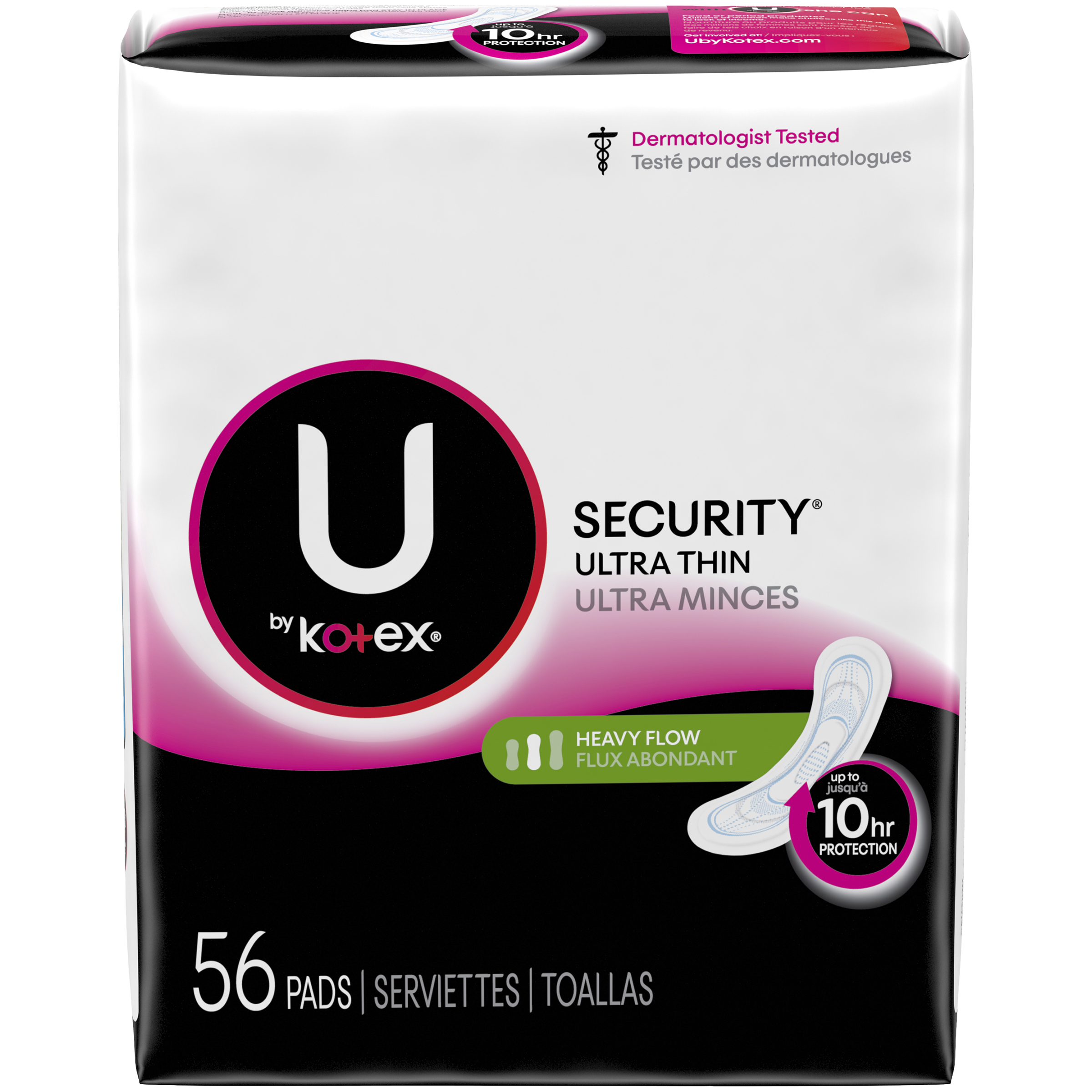 U By Kotex Security Ultra Thin 56 Pads Long Unscented