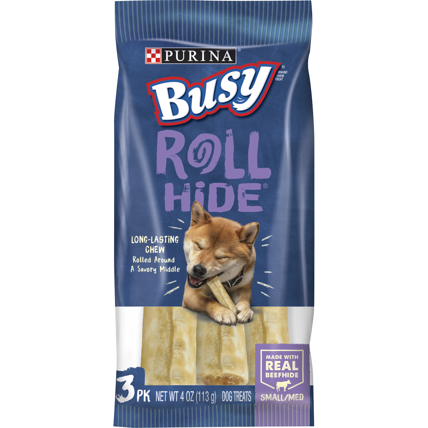 Busy Bone Rollhide Busy Dog Treats Small/Medium 4 oz. Bag