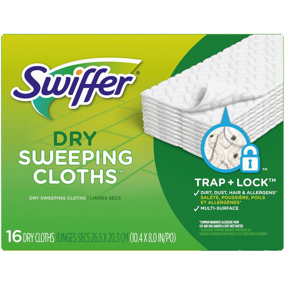 Swiffer  Sweeper Dry Sweeping Pad, Multi Surface Refills for Dusters Floor Mop, Unscented,16 count