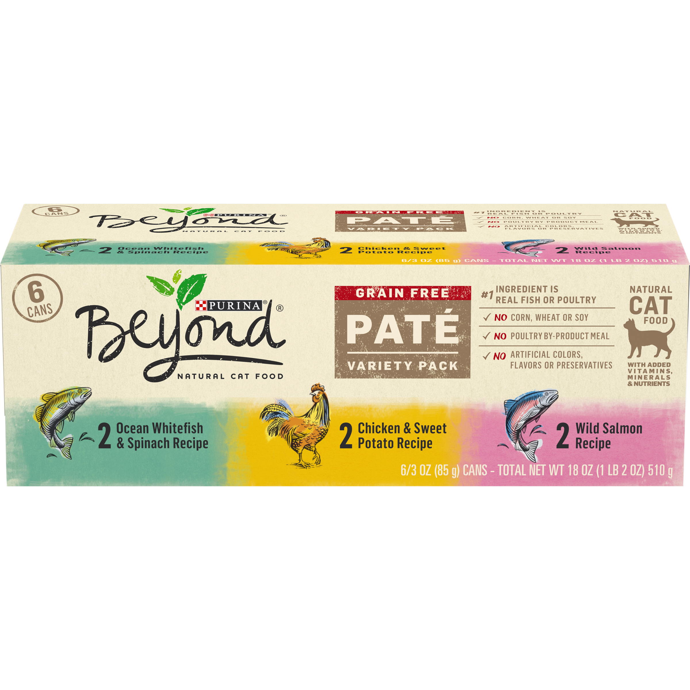 Purina Beyond Grain Free Paté Variety Pack Cat Food 6-3 oz. Cans, 18 oz Purina Beyond Grain Free Paté Variety Pack Cat Food 6-3 oz. Cans, 18 oz