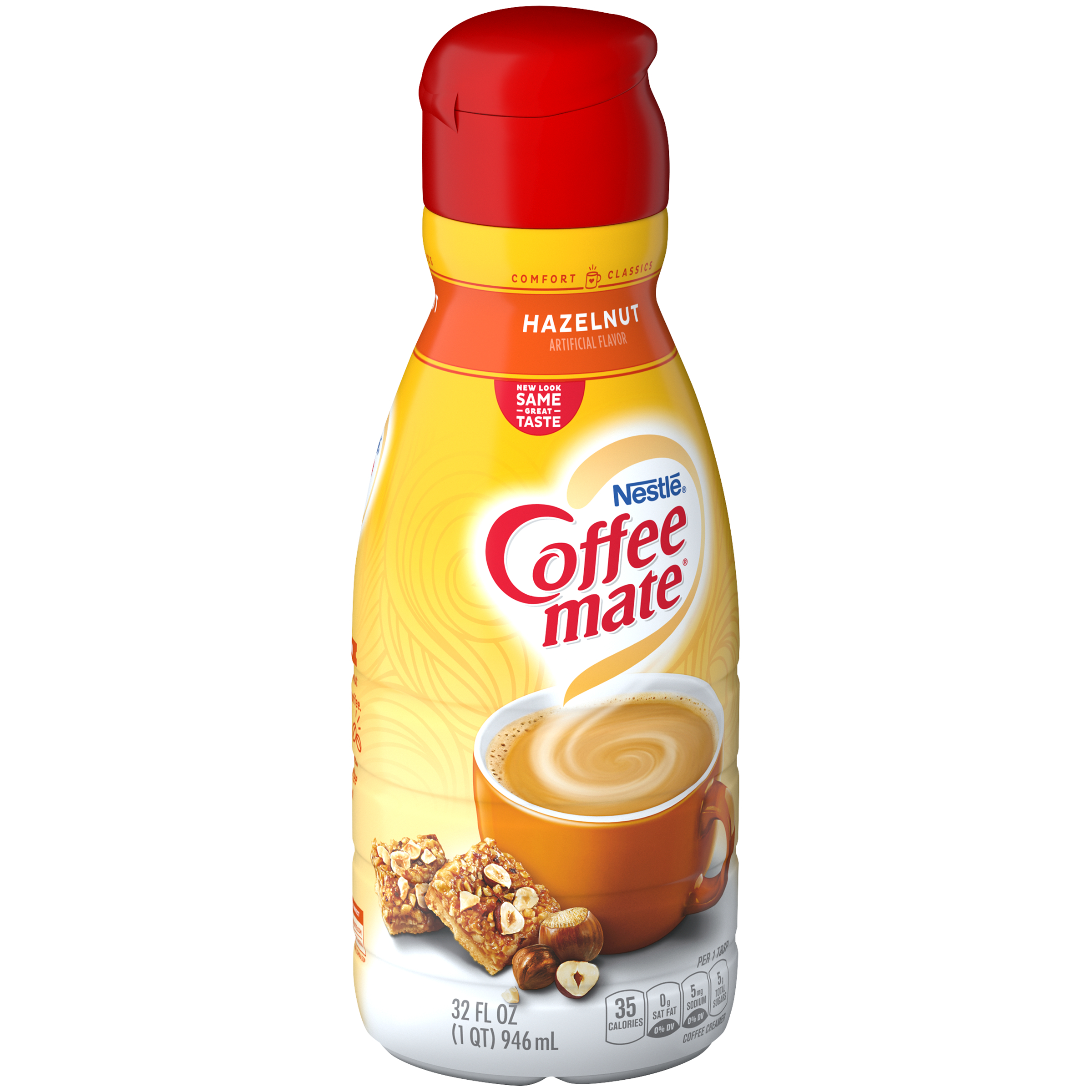 Coffee-mate Coffee Creamer, Hazelnut, 32 fl oz (1 qt) 946 ml
