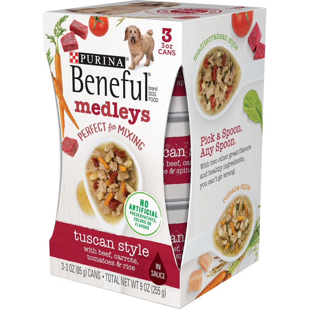 Beneful Tuscan Style Medley Dog Food 3-3 oz. Cans