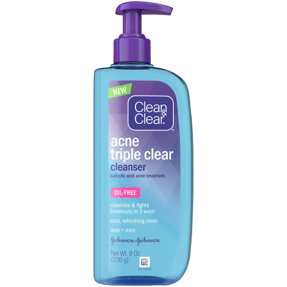 Clean & Clear ® Acne Triple Clear Cleanser, 8 Oz. Pump