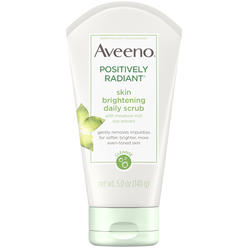 Aveeno Positively Radiant Skin Brightening Exfoliating Daily Facial Scrub, Moisture-Rich Soy Extract, Oil- & Soap-Free Tone-Even