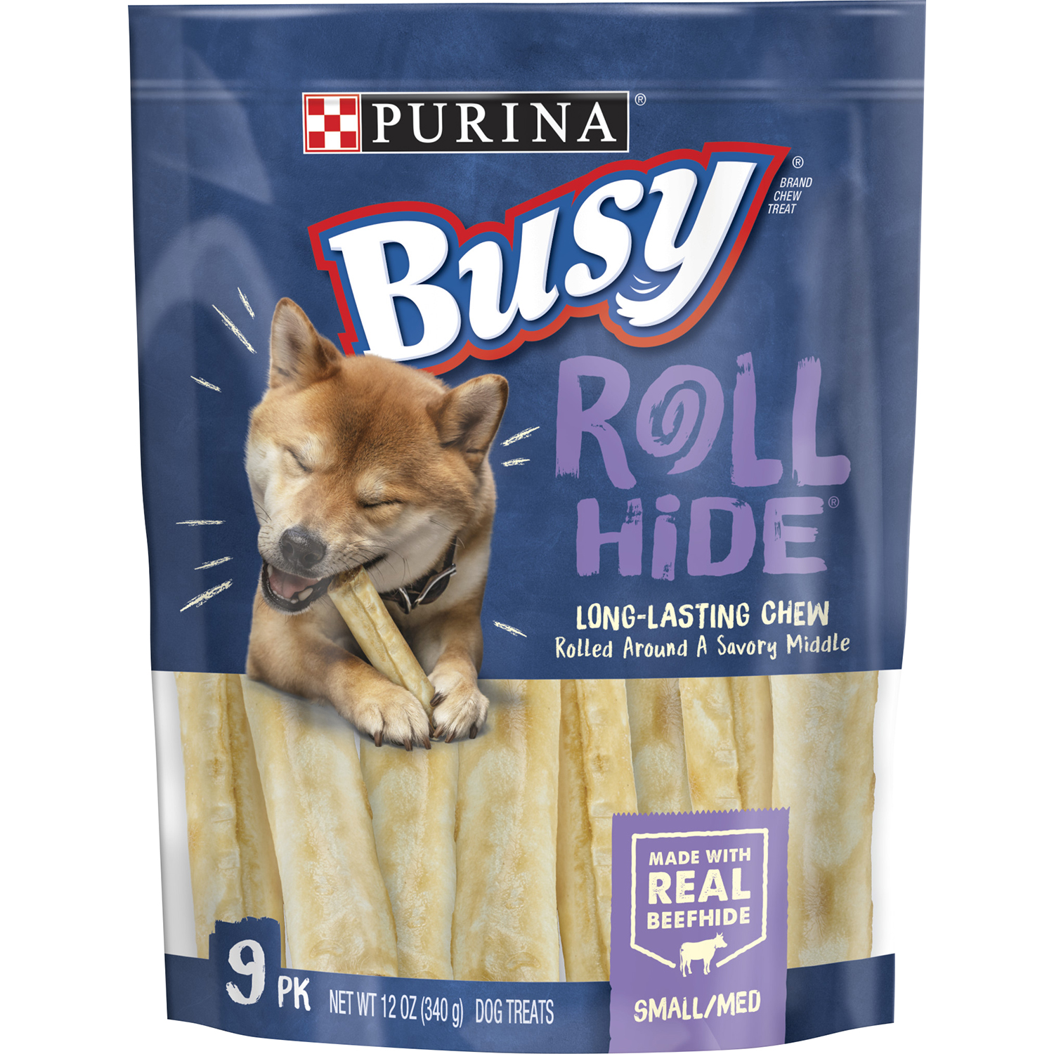 Busy Bone Busy Rollhide Small/Medium Dog Treats 12 oz. Pouch