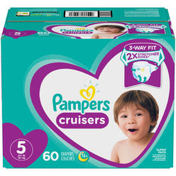 Pampers Diapers Size 5, 60 Count - Pampers Cruisers Disposable Baby Diapers, Super Pack