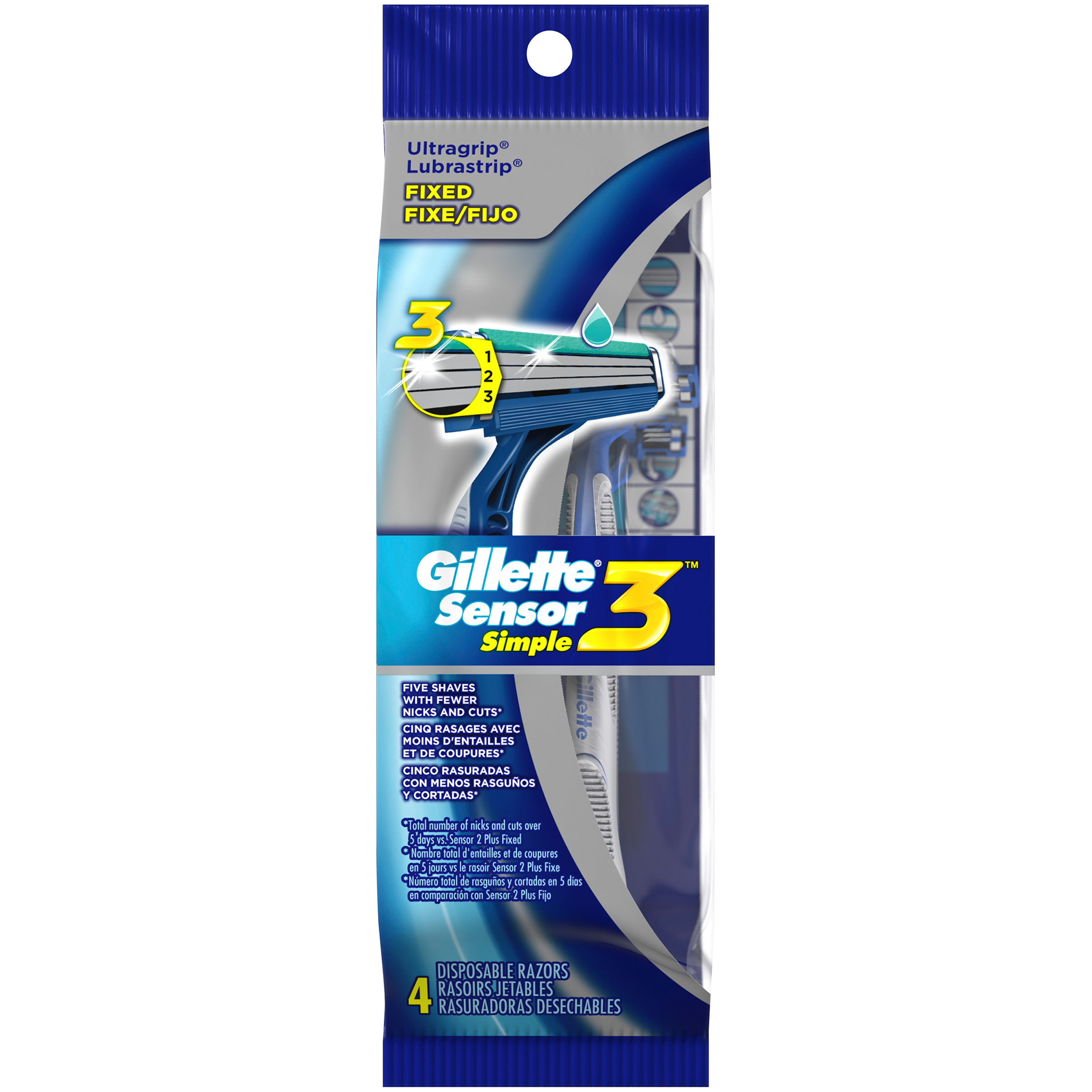 047400658172 UPC Gillette Sensor 3 Simple Men's Disposable Razors, 4