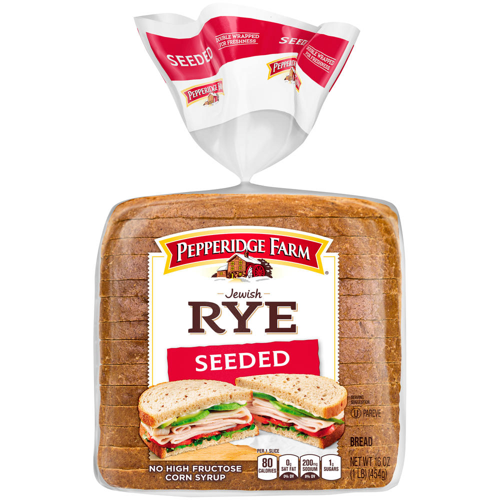 Pepperidge Farm Bread, Jewish Rye, Seeded, 16 oz (1 lb) 454 g