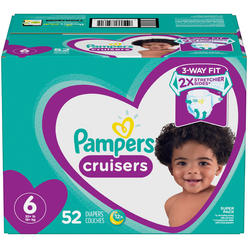 Pampers Diapers Size 6, 52 Count - Pampers Cruisers Disposable Baby Diapers, Super Pack (Packaging May Vary)