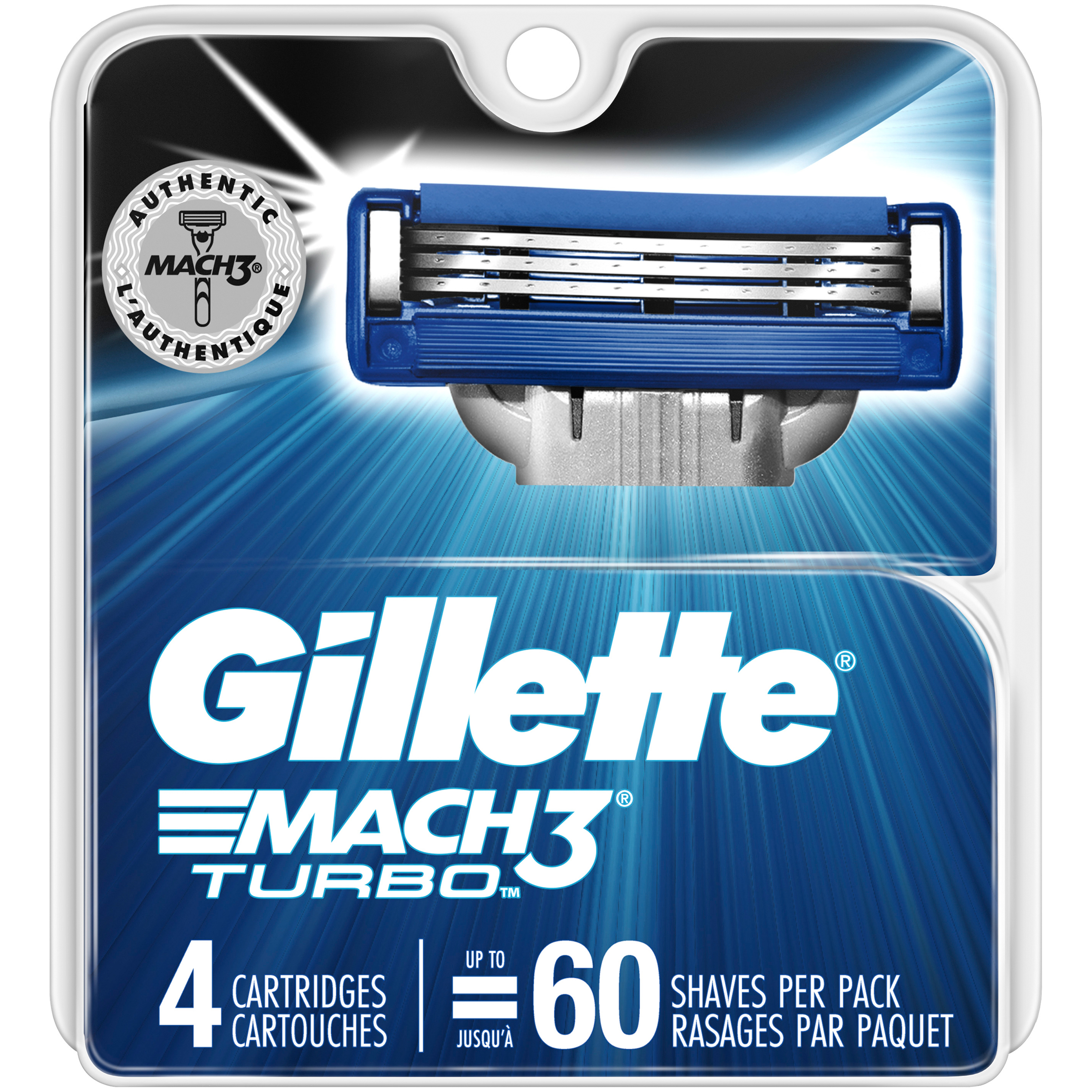 Gillette  Mach3 Turbo Cartridges, 4 Count