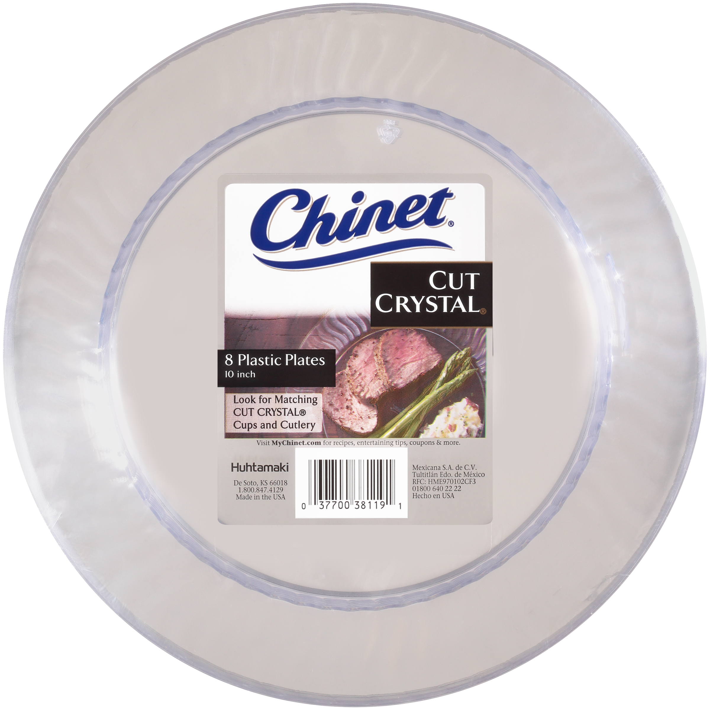 Chinet Cut Crystal Plates, 10 Inch 8 plates, Clear Chinet Cut Crystal Plates, 10 Inch 8 plates, Clear